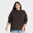 Women's Plus Size Fleece Tunic Sweatshirt - Universal Thread Dark Gray