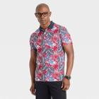 Men's Short Sleeve Performance Polo Shirt - Goodfellow & Co White/botanical Print