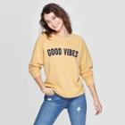 Women's Good Vibes Long Sleeve Sweatshirt - Grayson Threads (juniors') - Yellow