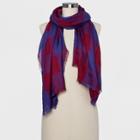 Women's Woven Oblong Scarf - A New Day Red, Red And Blue Check