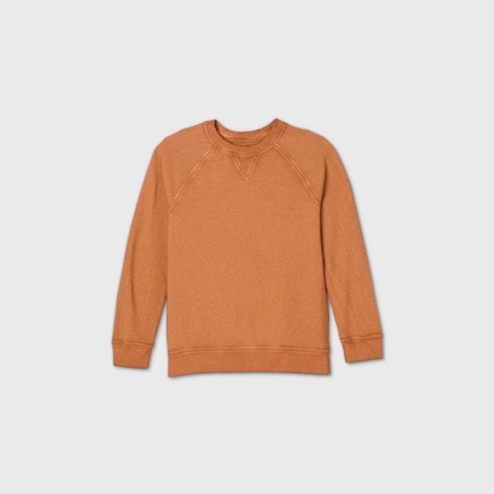 Kids' French Terry Pullover Sweatshirt - Cat & Jack Orange