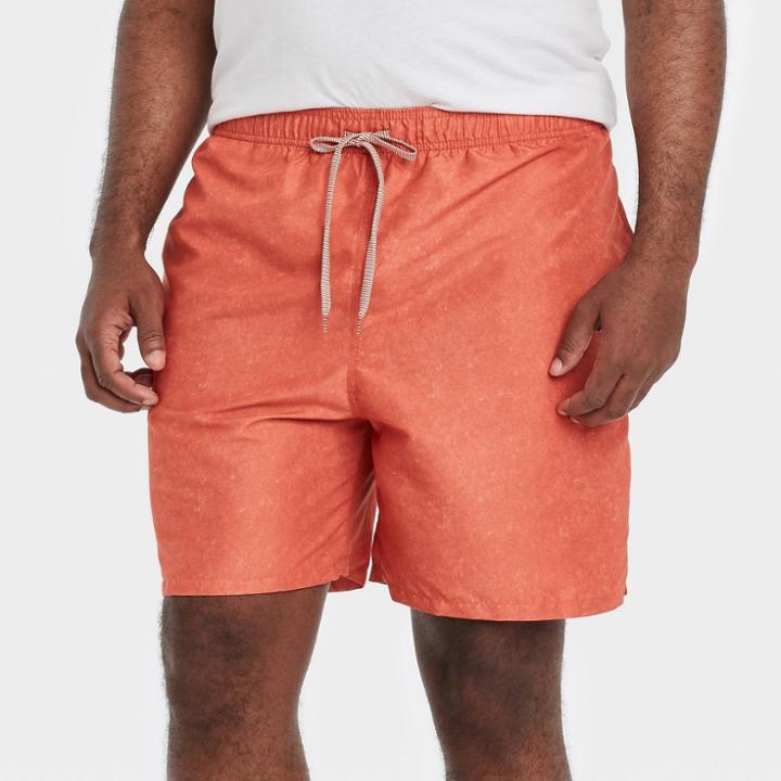 Men's Big & Tall 7 Swim Trunks - Goodfellow & Co Rust
