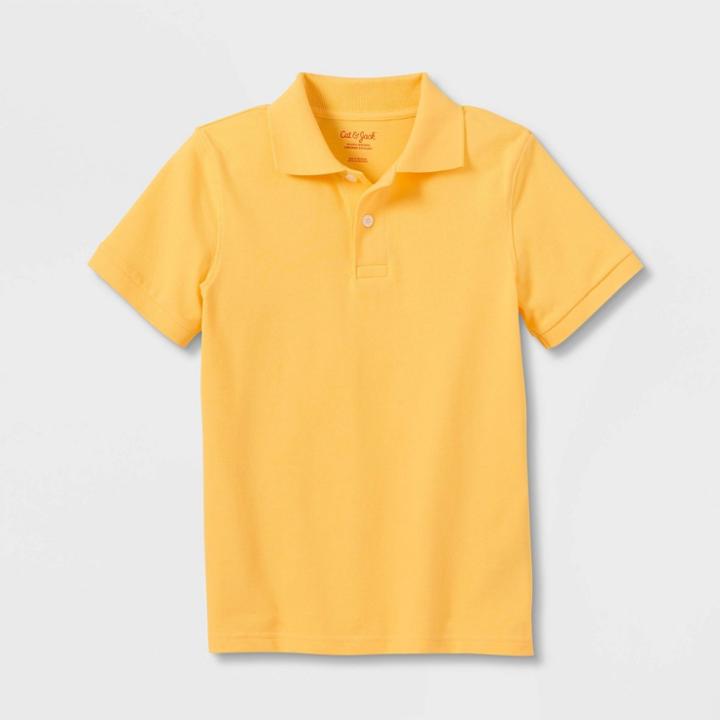 Plusboys' Short Sleeve Pique Uniform Polo Shirt - Cat & Jack Yellow