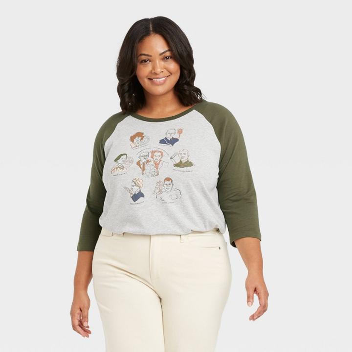 Ev Black History Month Black History Month Women's Plus Historical Figures Long Sleeve Graphic T-shirt - Heather Gray