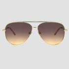 Women's Aviator Metal Sunglasses - A New Day Gold
