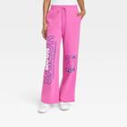 Women's Sailor Moon Wide Leg Graphic Pants - Pink