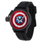 Disney Men's Marvel Captain America Crown Protector Watch - Black,