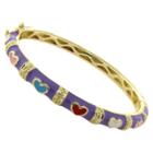 Distributed By Target Ellen 18k Gold Overlay Enamel Heart Design Bangle, Girl's,