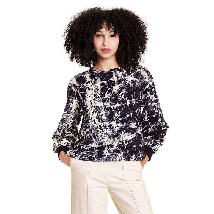 Women's Marble Print High-low Sweatshirt - Rachel Comey X Target Black