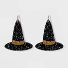 No Brand Witch Hat Drop Earrings - Black