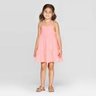 Toddler Girls' Solid A-line Dress - Cat & Jack Coral 12m, Girl's, Pink