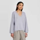 Women's V-neck Pullover Sweater - Prologue Purple