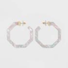 Sugarfix By Baublebar Graphic Resin Hoop Earrings - Lilac, Women's, Size: