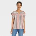 Women's Flutter Short Sleeve Top - Knox Rose Red