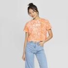 Women's Short Sleeve Be Kind Cropped T-shirt - Freeze (juniors') - Orange
