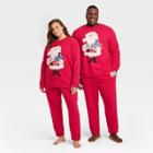 Rudolph The Red-nosed Reindeer Adult Plus Size Rudolph Santa Graphic Sweatshirt - Red