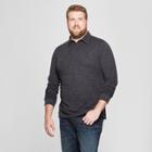 Men's Big & Tall Striped Standard Fit Long Sleeve Jersey Polo Shirt - Goodfellow & Co Black