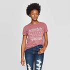 Women's Short Sleeve Scoop Neck Night City Graphic T-shirt - Awake Burgundy