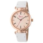 Boum Lumiere Ladies Leather-band Watch - White/rose Gold