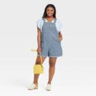 Women's Plus Size Denim Boyfriend Shortalls - Universal Thread Blue