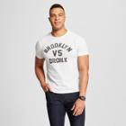 Men's New York Brooklyn Vs. Bronx Short Sleeve Crew Neck T-shirt - Awake - White