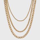 16 Layered Curb Chain Necklace - A New Day Gold