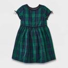 Mia & Mimi Toddler Girls' Plaid Short Sleeve Dress - Green