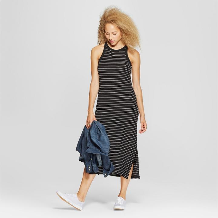 Women's Stripe Rib Dress - Universal Thread Black