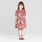 Petiteoshkosh B'gosh Toddler Girls' Floral Short Sleeve Dress - Burgundy 18m, Toddler Girl's, Brown