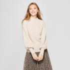 Women's Bishop Sleeve Pullover Sweater - A New Day Pink