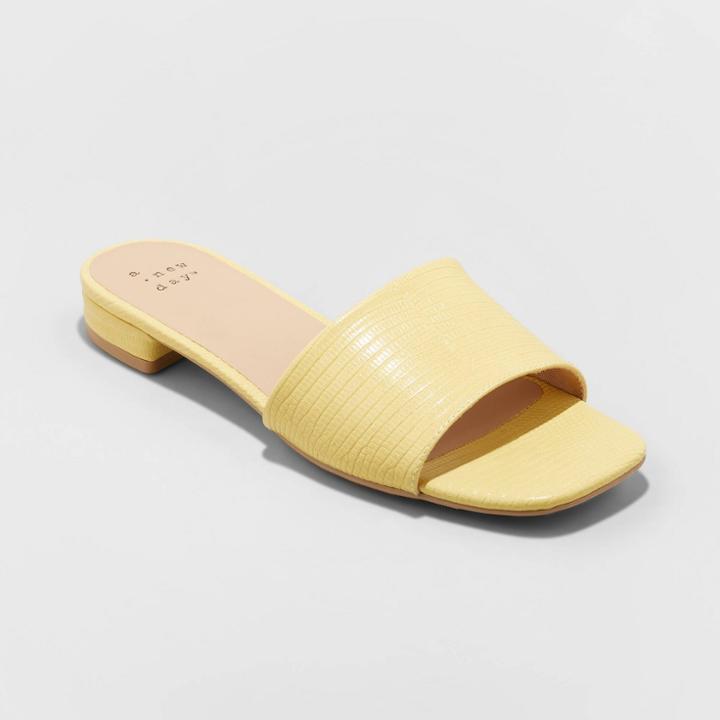 Women's Summer Dress Slide Sandals - A New Day Yellow