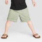 Toddler Boys' Twill Pull-on Shorts - Cat & Jack Sage 12m, Boy's, Green