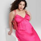 Women's Plus Size Tie Back Slip Dress - Wild Fable Berry Pink