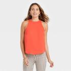 Women's Satin Racer Tank Top - A New Day Orange
