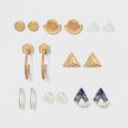 Semi Precious Sodalite & Pink Moonstone 8pk Earring Set - Universal Thread Gold,