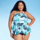 Kona Sol Women's Plus Size Double Strap Crossback Tankini Top - Kona