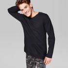 Men's Long Sleeve Layered Slub T-shirt - Original Use Black