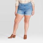 Women's Plus Size High-rise Jean Shorts - Universal Thread Medium Wash