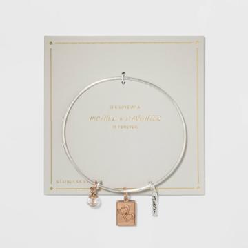 Target Stainless Steel Mother Daughter Bangle Bracelet -