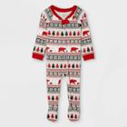 Baby Holiday Fair Isle Print Matching Family Footed Pajama - Wondershop White