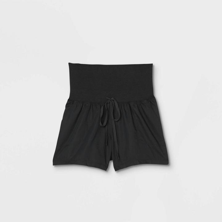 Twill Maternity Pull-on Shorts - Isabel Maternity By Ingrid & Isabel Black