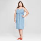 Women's Plus Size Denim Slip Dress - Universal Thread Medium Wash