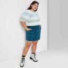 Women's Plus Size Spacedye Short Sleeve Crewneck Pullover Sweater - Wild Fable Gray