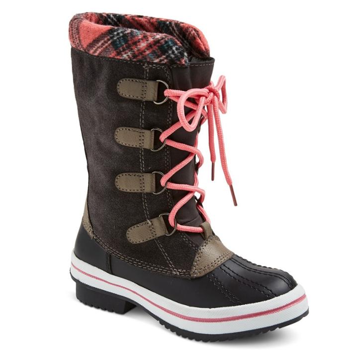 Target Girls' Claire Sweater Top Winter Boots - Black