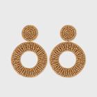 Open Circle Seed Bead Drop Earrings - A New Day Gold