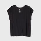 Women's Plus Size Short Sleeve Tie Back T-shirt - All In Motion Black 1x, Women's,