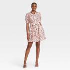 Women's Puff Short Sleeve Shirtdress - Who What Wear Off-white Floral