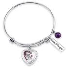 Distributed By Target Women's Stainless Steel Mother And Daughter Share A Bond That's Forever Expandable Bracelet - Silver (8),