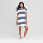 Junk Food Women's Striped Atari Knit Graphic Dress - Blue