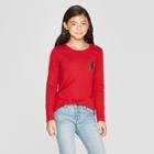 Girls' Long Sleeve Flip Sequin Star T-shirt - Cat & Jack Red